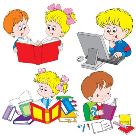Дети за партой с книгами
