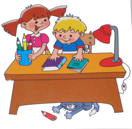 Дети за партой мультяшные