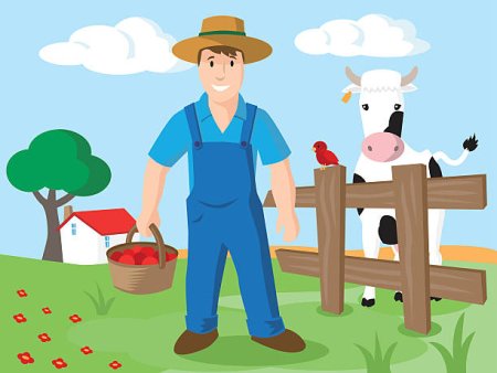 Мультяшный фермер для печати
