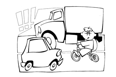 Раскраски о дорожном происшествии