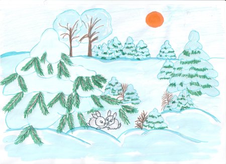 Рисунок Зимушка зима для 1 класса