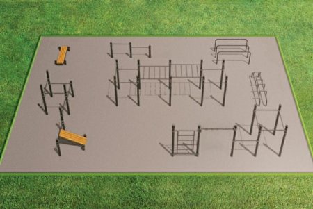 Воркаут площадка 3d model