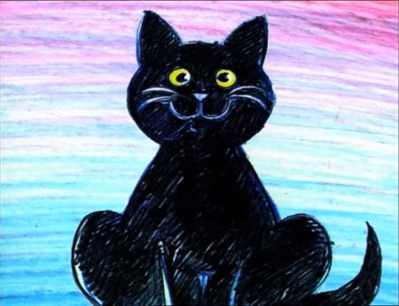 Детские рисунки черного кота