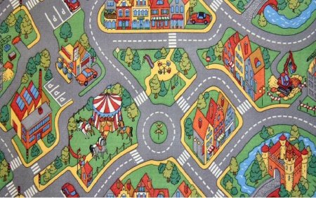 Коврик детский с принтом города