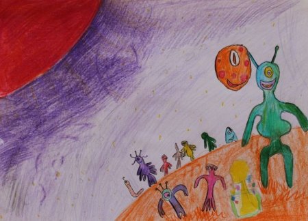 Фантастический пейзаж для детей легко