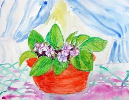 Детский рисунок комнатного цветка (50 фото)