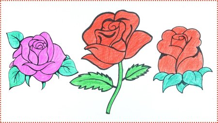 Рисунок розы для детей 5 лет