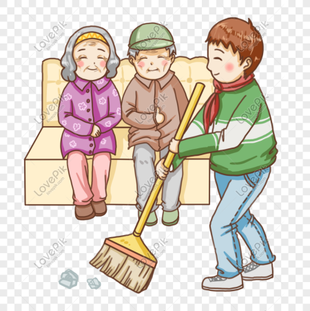 Дети помогают пожилым