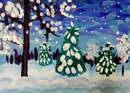 Зимний пейзаж для детей