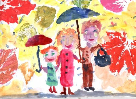 Рисование осень в городе в детском саду