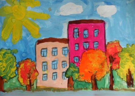 Рисование городских домов в старшей группе