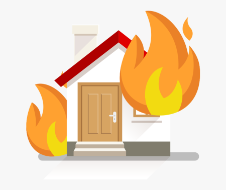 Горящий дом для детей