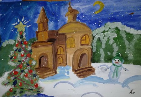 Рождество рисунок на конкурс