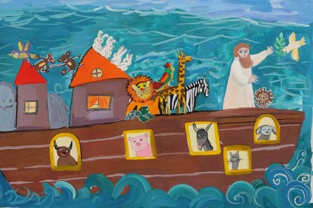 Нарисовать Великий потоп(Ноев Ковчег)