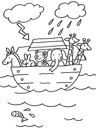 Всемирный потоп раскраска для детей