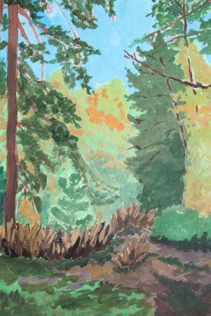 Пришвин в лесу картина