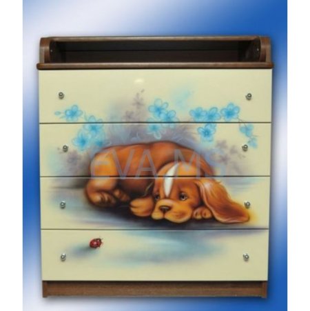 Детский комод с пеленальным столиком с собакой