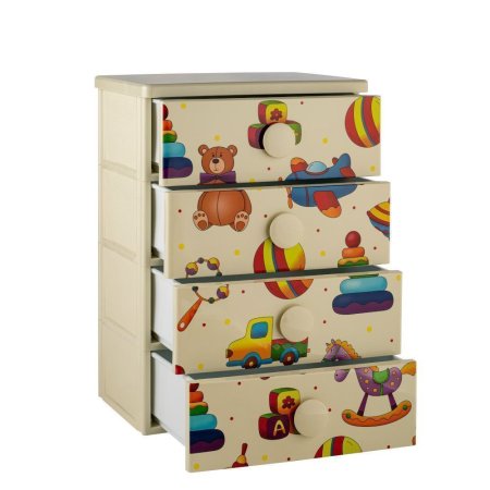 Пластиковый комод с рисунком