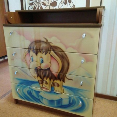 Комод декор 4х Совушки белый Росспл