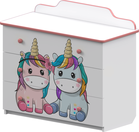 Детский прикроватный комод розовый