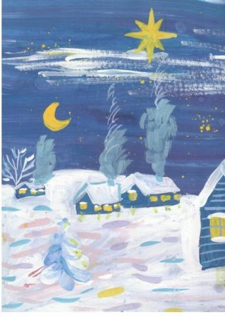 Рисование в рождественскую ночь