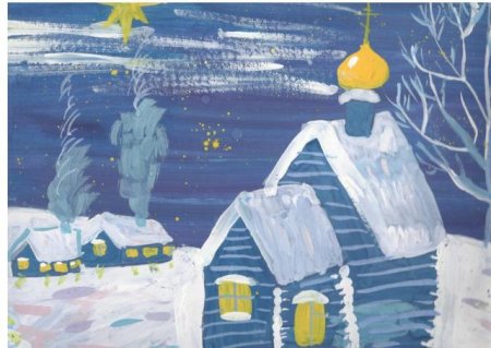 Рождественская ночь рисунок