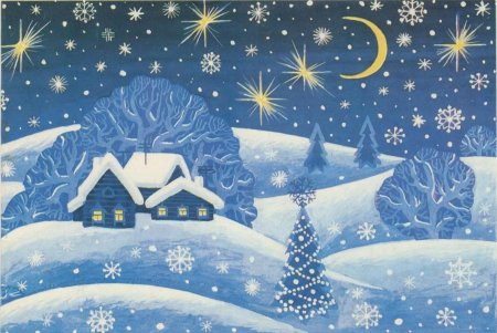 Рисование зимняя ночь в старшей группе