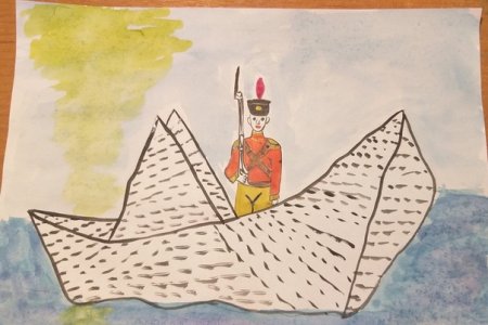 Рисунок к сказке Андерсена стойкий оловянный солдатик