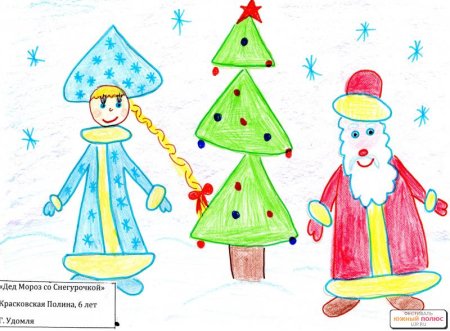 Рисунок Деда Мороза и Снегурочки