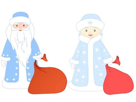 Дед Мороз и Снегурочка иллюстрация