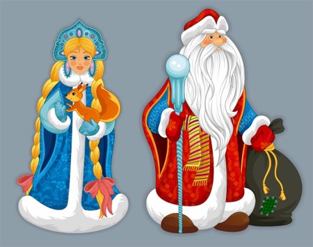 Рисунок Деда Мороза и Снегурочки