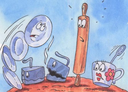 Рисунок к произведению Чуковского Федорино горе