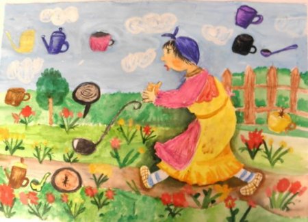 Рисунок по сказке Чуковского Федорино горе 1 класс