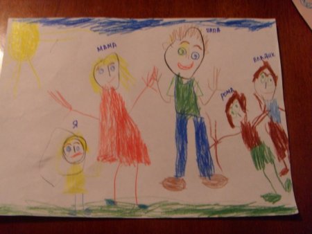 Рисование на тему семьи в детском