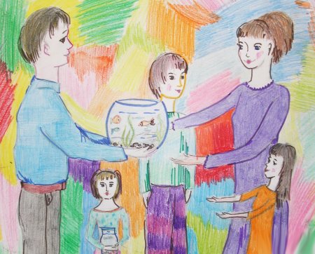 Детские рисунки семьи