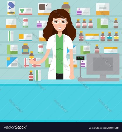 Фармацевт нарисованный девушка
