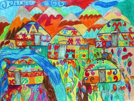 Казахстан рисунок