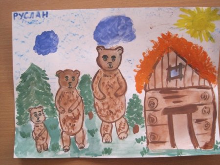 Рисование три медведя в старшей группе