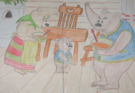 Три медведя толстой иллюстрации к сказке