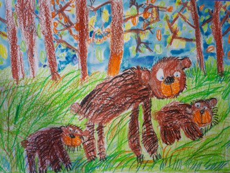 Рисование 3 медведя в старшей группе