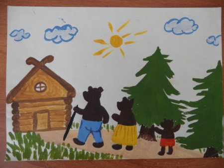 Рисование по сказке три медведя в старшей группе