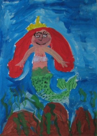 Русалка для рисования детям