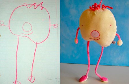 Игрушки сшитые по детским рисункам