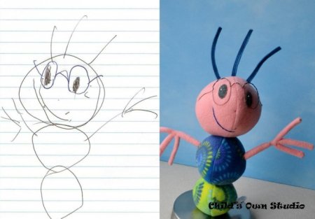 Игрушки сшитые по детским рисункам