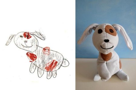 Мягкие игрушки по эскизам детских рисунков
