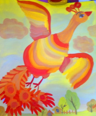 Рисование Жар птицы в детском саду
