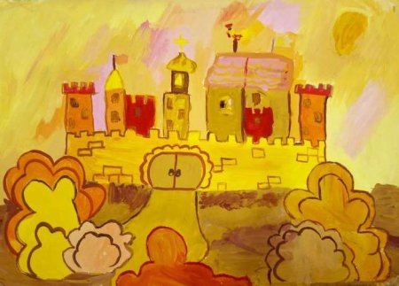 Сказочный город в теплых тонах