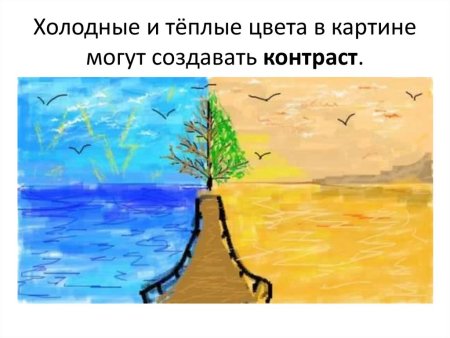 Рисунок в теплых и холодных тонах