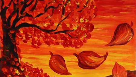 Рисунок гуашью осень