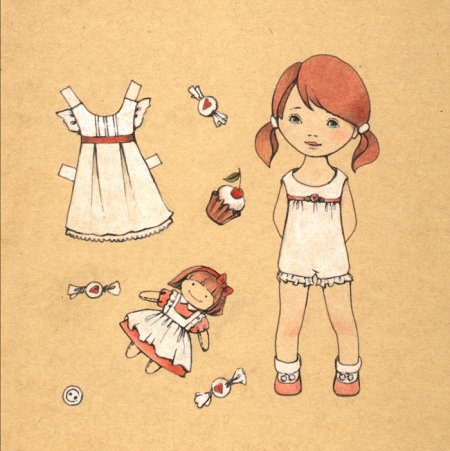 Милые куколки на прозрачном фоне